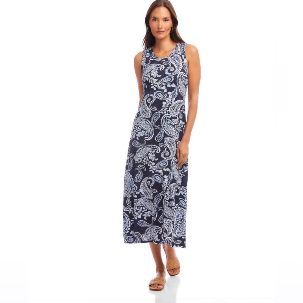KAREN KANE In The Spirit Paisley Sleeveless Jersey Knit Midi Dress